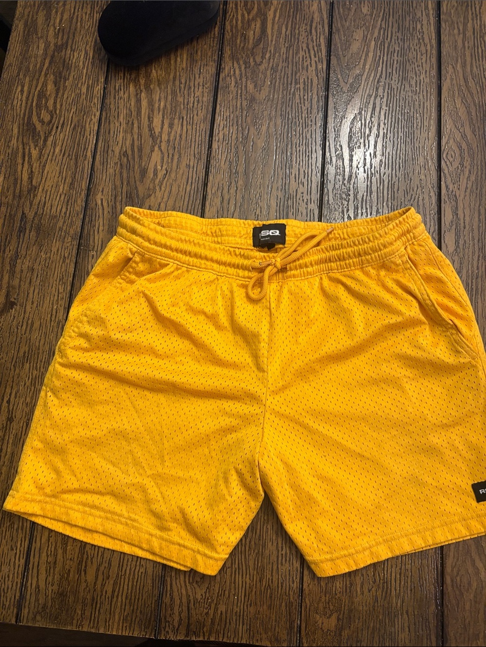 RSQ Mens Yellow Mesh Athletic Shorts